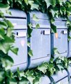 Post boxes with greenery