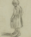 Tegning af en pige, der går på sine tåspidser