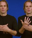 Pictures that demonstrates how to say Norden/Nordic using signlanguage