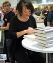 Monica Fagerholm signing books at the Gothenburg book fair in 2009.